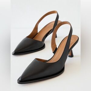 ATP Atelier Black Nappa Slingbacks